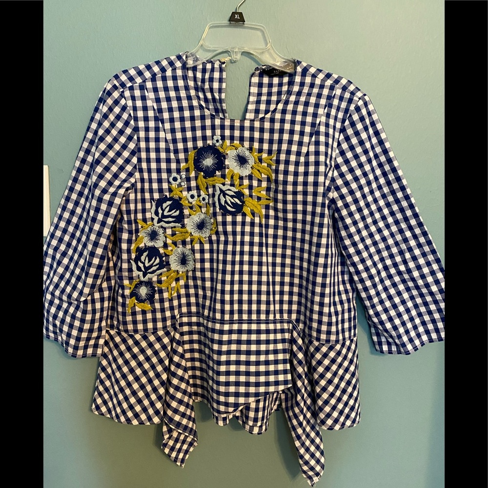 Zara embroidered top